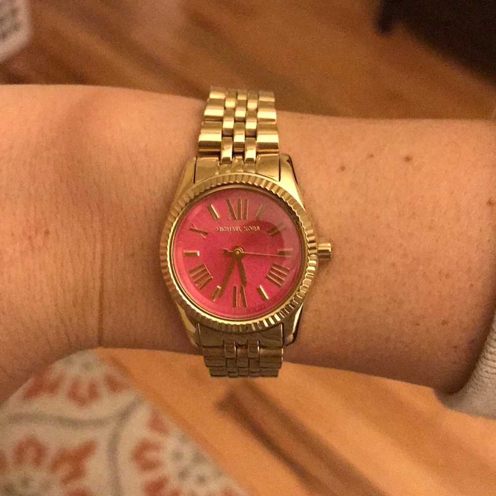 Michael Kors Gold Watch with Pink Face